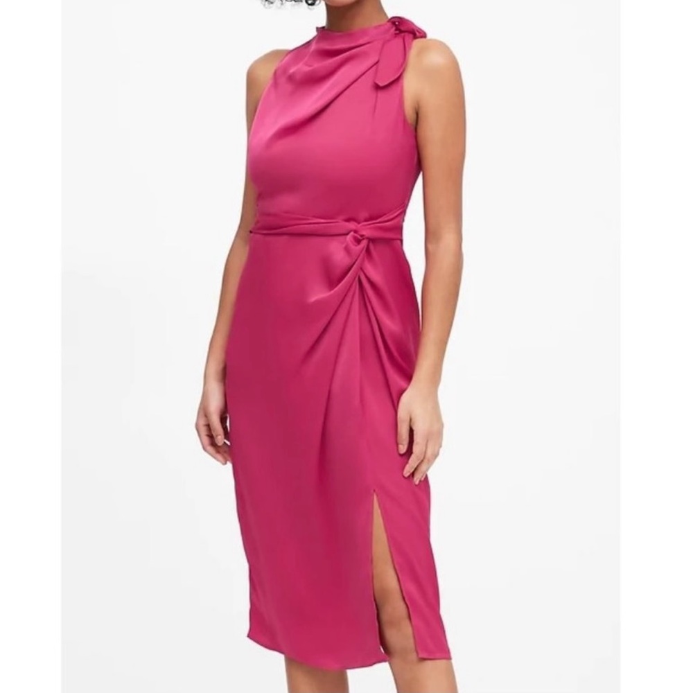 NWT Banana Republic Satin Tie Sheath